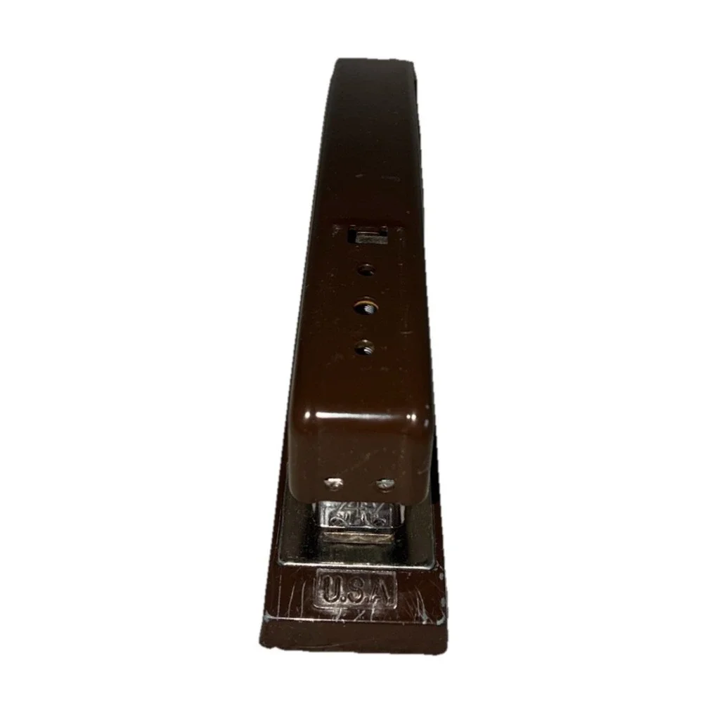 Vtg Stapler Metal Swingline 747 Brown Desk Top 7
